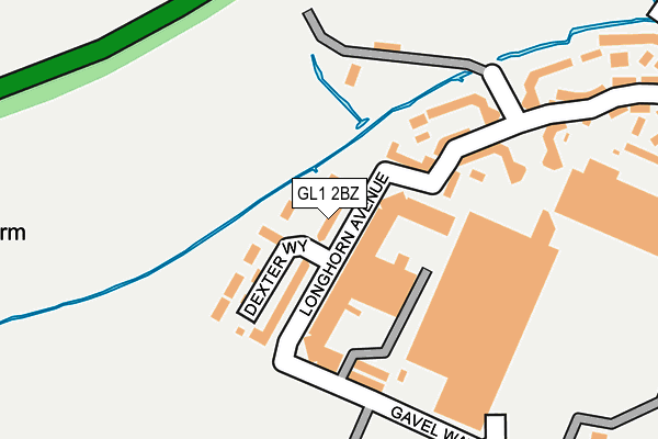 GL1 2BZ map - OS OpenMap – Local (Ordnance Survey)