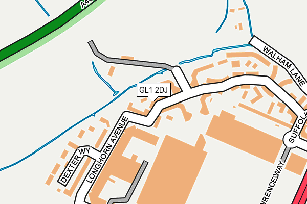 GL1 2DJ map - OS OpenMap – Local (Ordnance Survey)