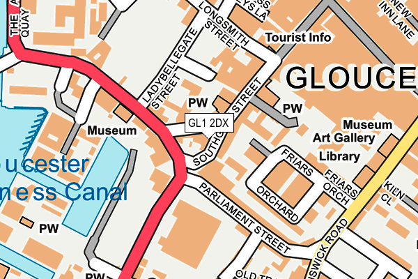 GL1 2DX map - OS OpenMap – Local (Ordnance Survey)