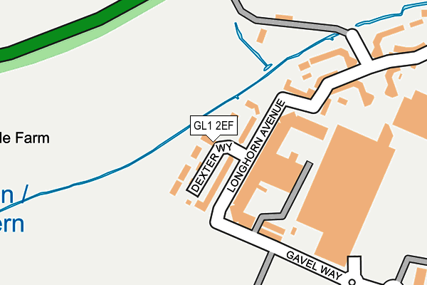 GL1 2EF map - OS OpenMap – Local (Ordnance Survey)
