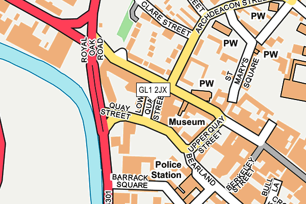 GL1 2JX map - OS OpenMap – Local (Ordnance Survey)