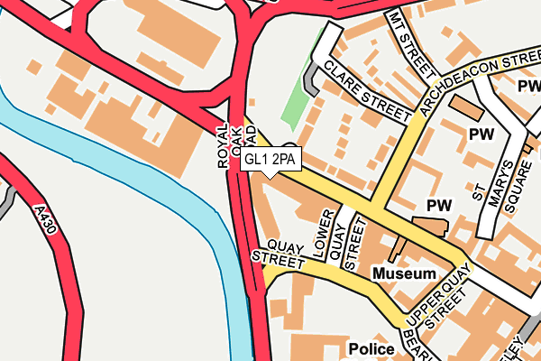 GL1 2PA map - OS OpenMap – Local (Ordnance Survey)