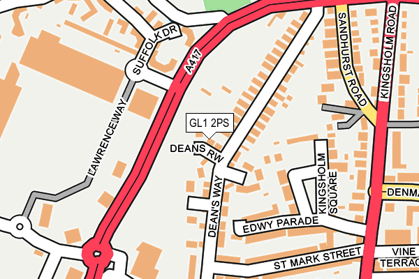 GL1 2PS map - OS OpenMap – Local (Ordnance Survey)