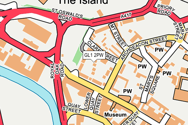 GL1 2PW map - OS OpenMap – Local (Ordnance Survey)
