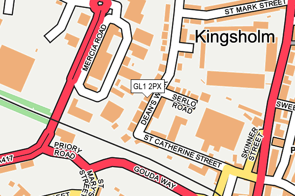 GL1 2PX map - OS OpenMap – Local (Ordnance Survey)