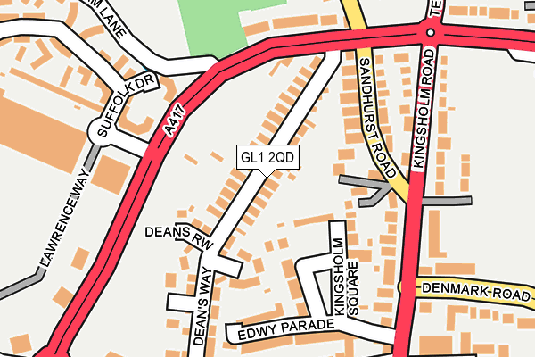 GL1 2QD map - OS OpenMap – Local (Ordnance Survey)