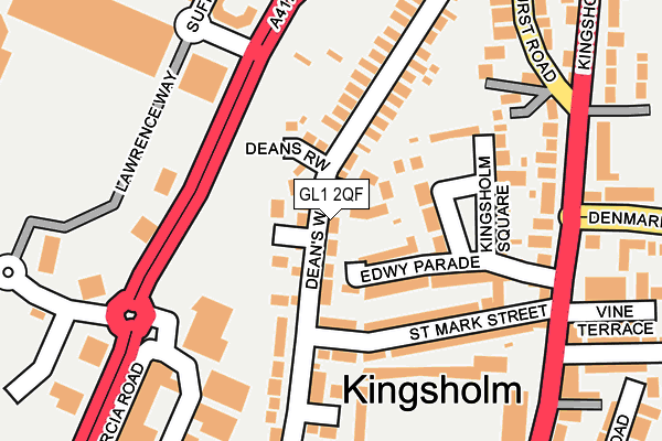 GL1 2QF map - OS OpenMap – Local (Ordnance Survey)