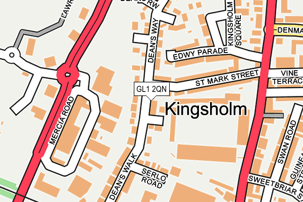 GL1 2QN map - OS OpenMap – Local (Ordnance Survey)