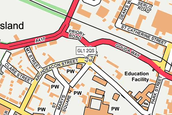 GL1 2QS map - OS OpenMap – Local (Ordnance Survey)