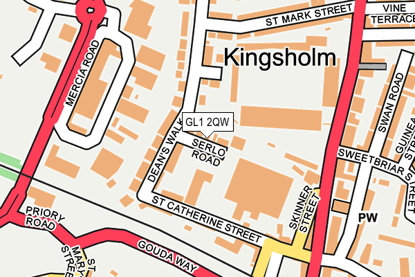 GL1 2QW map - OS OpenMap – Local (Ordnance Survey)