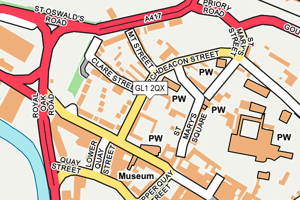 GL1 2QX map - OS OpenMap – Local (Ordnance Survey)