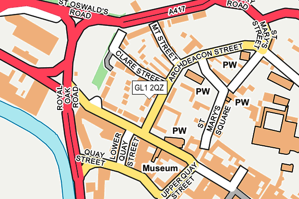 GL1 2QZ map - OS OpenMap – Local (Ordnance Survey)