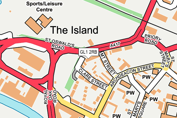 GL1 2RB map - OS OpenMap – Local (Ordnance Survey)