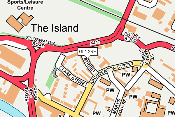 GL1 2RE map - OS OpenMap – Local (Ordnance Survey)