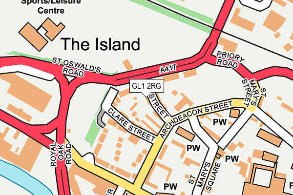 GL1 2RG map - OS OpenMap – Local (Ordnance Survey)