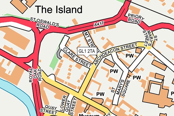 GL1 2TA map - OS OpenMap – Local (Ordnance Survey)