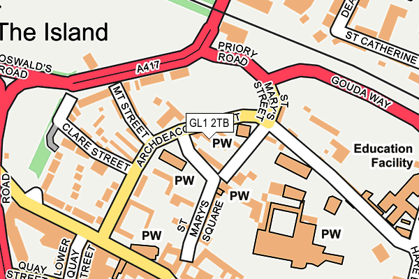 GL1 2TB map - OS OpenMap – Local (Ordnance Survey)