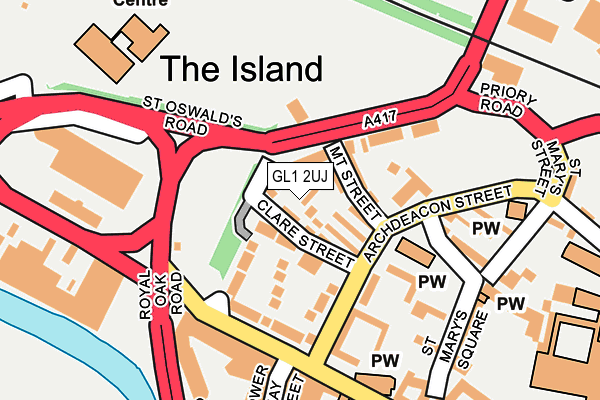 GL1 2UJ map - OS OpenMap – Local (Ordnance Survey)