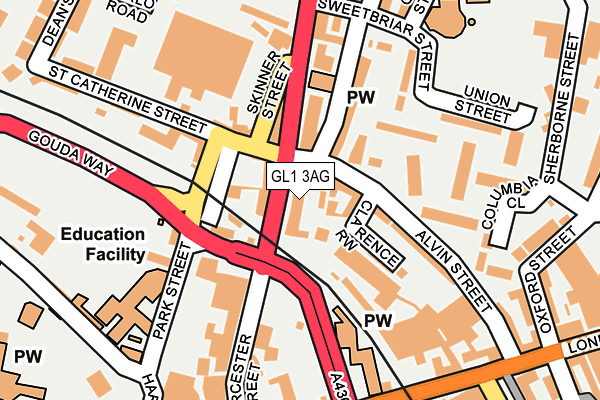 GL1 3AG map - OS OpenMap – Local (Ordnance Survey)