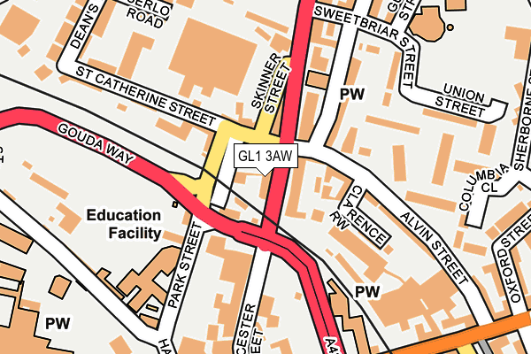 GL1 3AW map - OS OpenMap – Local (Ordnance Survey)