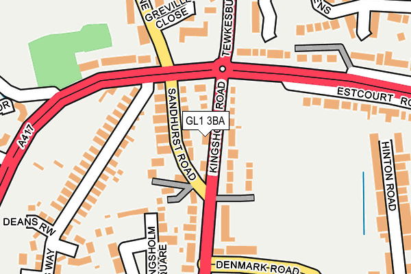 GL1 3BA map - OS OpenMap – Local (Ordnance Survey)