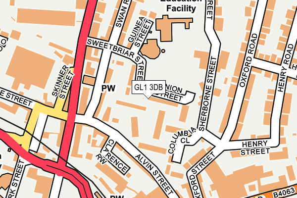 GL1 3DB map - OS OpenMap – Local (Ordnance Survey)