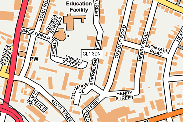 GL1 3DN map - OS OpenMap – Local (Ordnance Survey)