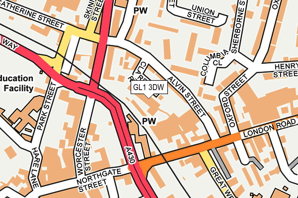 GL1 3DW map - OS OpenMap – Local (Ordnance Survey)