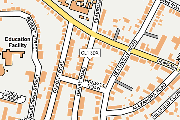 GL1 3DX map - OS OpenMap – Local (Ordnance Survey)