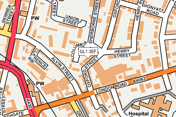 GL1 3EF map - OS OpenMap – Local (Ordnance Survey)