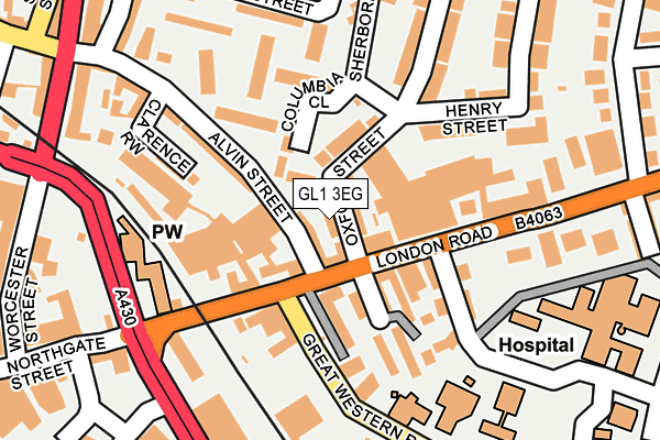 GL1 3EG map - OS OpenMap – Local (Ordnance Survey)