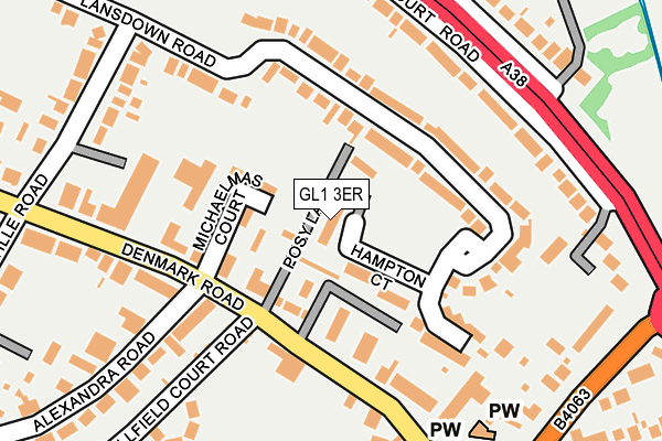 GL1 3ER map - OS OpenMap – Local (Ordnance Survey)