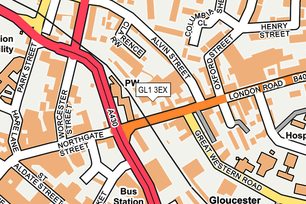 GL1 3EX map - OS OpenMap – Local (Ordnance Survey)