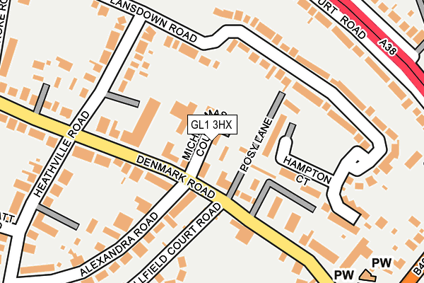 GL1 3HX map - OS OpenMap – Local (Ordnance Survey)