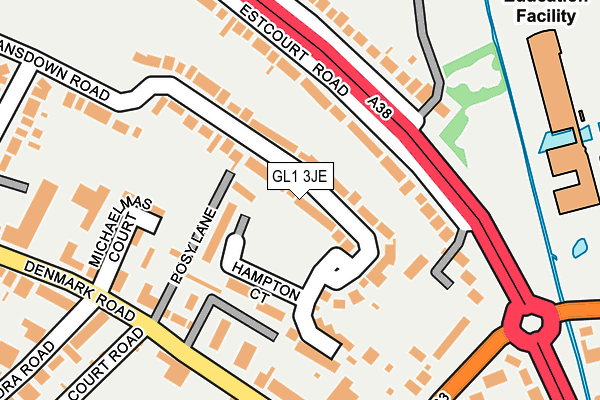 GL1 3JE map - OS OpenMap – Local (Ordnance Survey)