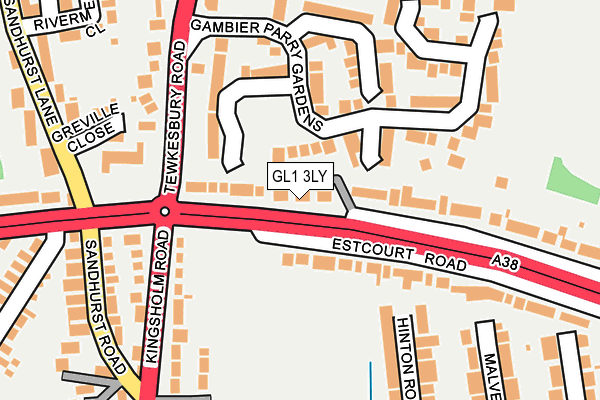 GL1 3LY map - OS OpenMap – Local (Ordnance Survey)