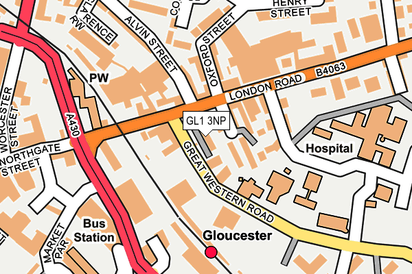 GL1 3NP map - OS OpenMap – Local (Ordnance Survey)