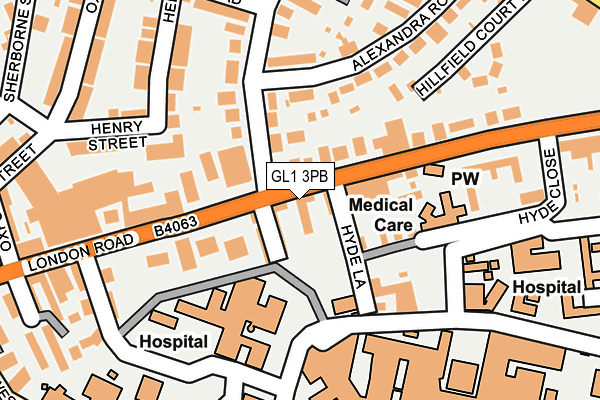 GL1 3PB map - OS OpenMap – Local (Ordnance Survey)