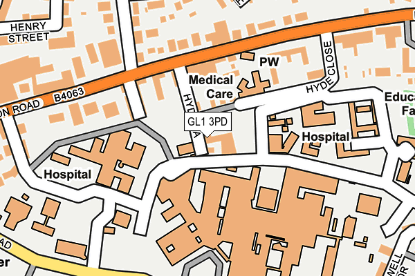 GL1 3PD map - OS OpenMap – Local (Ordnance Survey)