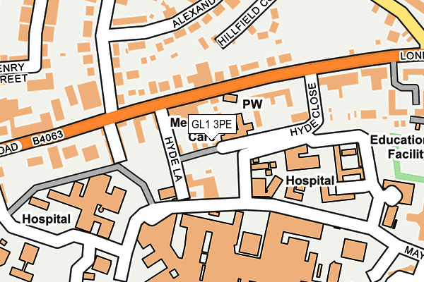 GL1 3PE map - OS OpenMap – Local (Ordnance Survey)