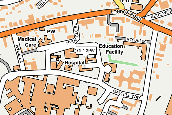 GL1 3PW map - OS OpenMap – Local (Ordnance Survey)