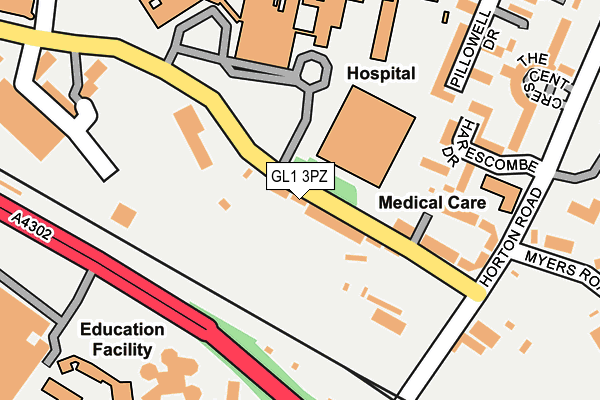 GL1 3PZ map - OS OpenMap – Local (Ordnance Survey)