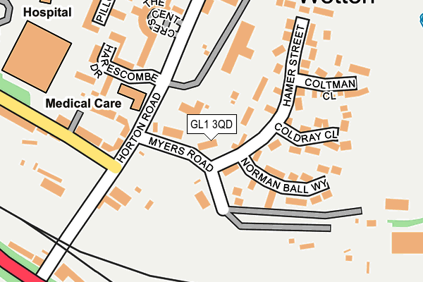 GL1 3QD map - OS OpenMap – Local (Ordnance Survey)