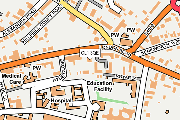 GL1 3QE map - OS OpenMap – Local (Ordnance Survey)