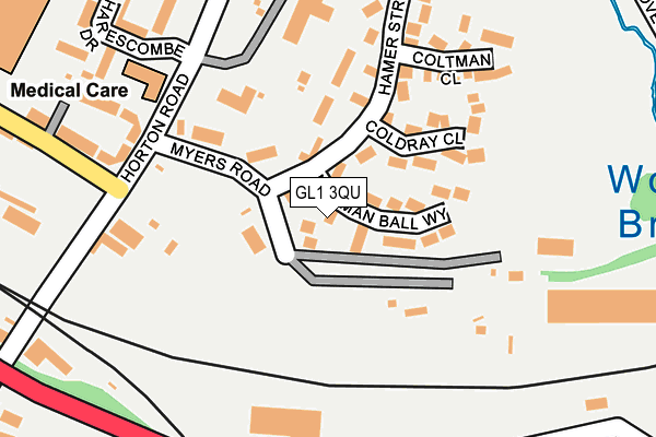GL1 3QU map - OS OpenMap – Local (Ordnance Survey)