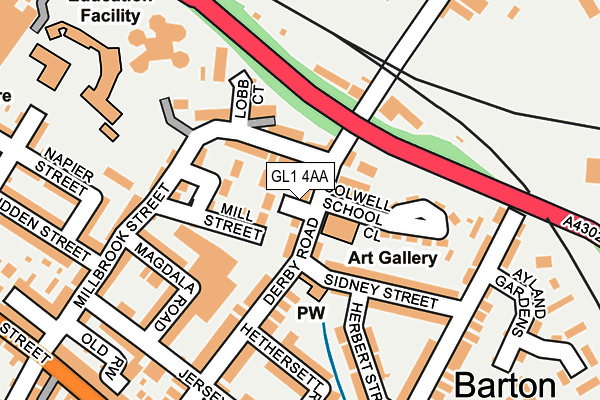 GL1 4AA map - OS OpenMap – Local (Ordnance Survey)