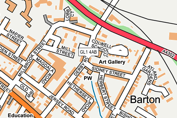 GL1 4AB map - OS OpenMap – Local (Ordnance Survey)