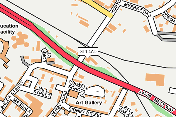 GL1 4AD map - OS OpenMap – Local (Ordnance Survey)