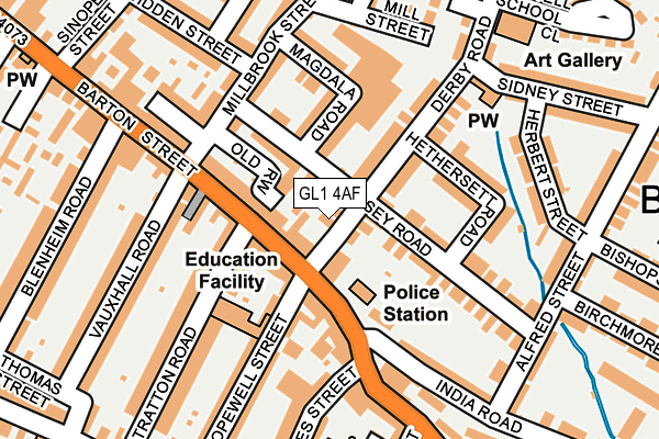 GL1 4AF map - OS OpenMap – Local (Ordnance Survey)