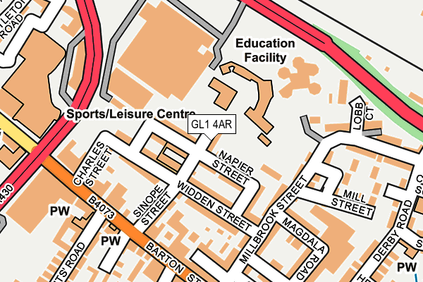 GL1 4AR map - OS OpenMap – Local (Ordnance Survey)